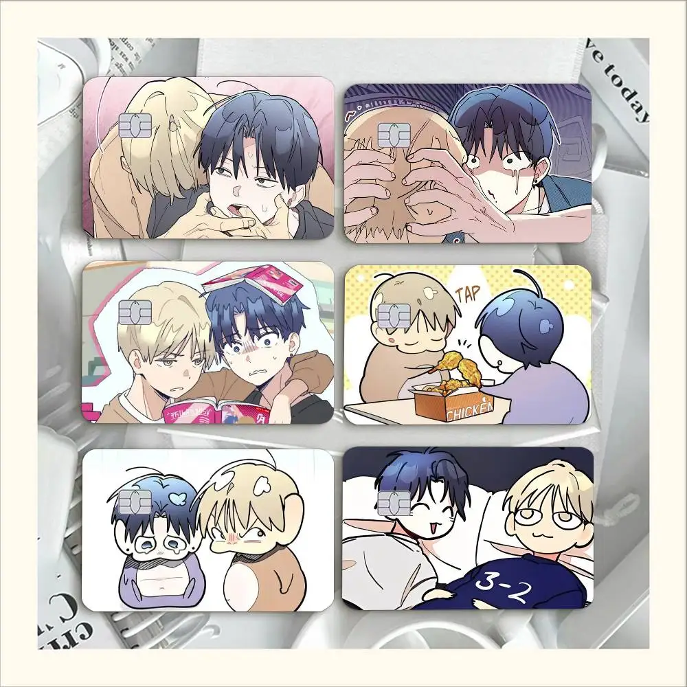 So Cute Funny Manhwa One-Room TA Waterproof Film Skin Cover Credit Card Stickers Debit Front Bank Bus Pass
