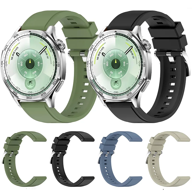 

Силиконовый ремешок с кнопкой для Huawei Watch GT 6 5 4 Pro 46 мм 48 мм GT6, силиконовый мягкий ремешок для часов 22 мм для Amazfit Bip 6, аксессуары
