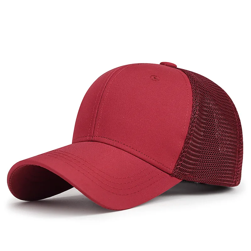New summer Curved eaves Hardtop mesh breathable sunscreen baseball caps for men and women Fully sealed Elastic size sports hats