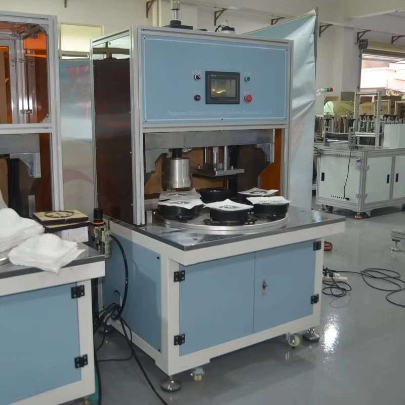 Rotary Table Cup Mask Edge Sealing Trimming Machine | Full-Automatic Ultrasonic Welding Punching Equipment for Gaz Mask