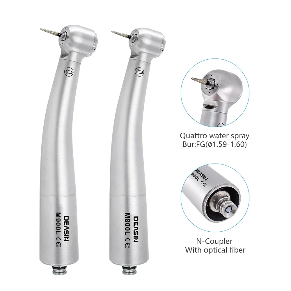 On Sale M800L/M900L N-Quick Coupling Dent al high speed air turbine fiber optic handpiece Torque Head Ultralight Titanium Body