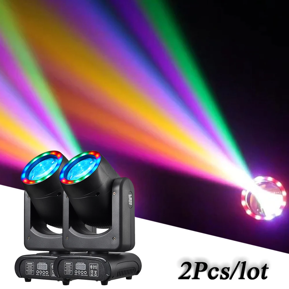 2Pcs/lot Mini 120W LED With Aperture Beam Moving Head Light RGBW Spot Wash Gobo Rainbow Effect DMX Bright Dj Disco Stage Light