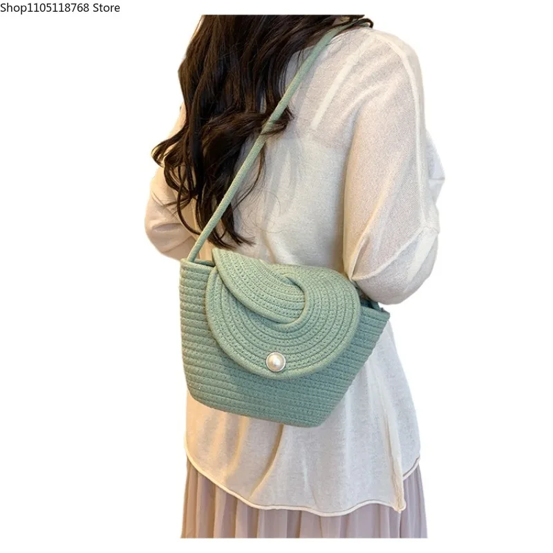 

Summer Messenger Bag Rattan Bags Beach Lady Travel Purses Handbags Shoulder Bag