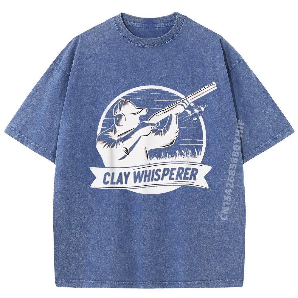 

Vintage Clay Whisperer Mens Womens Sporting Men Tshirts Special Tops & Tees Retro Washed T shirt Mens Shirts Graphic Tee