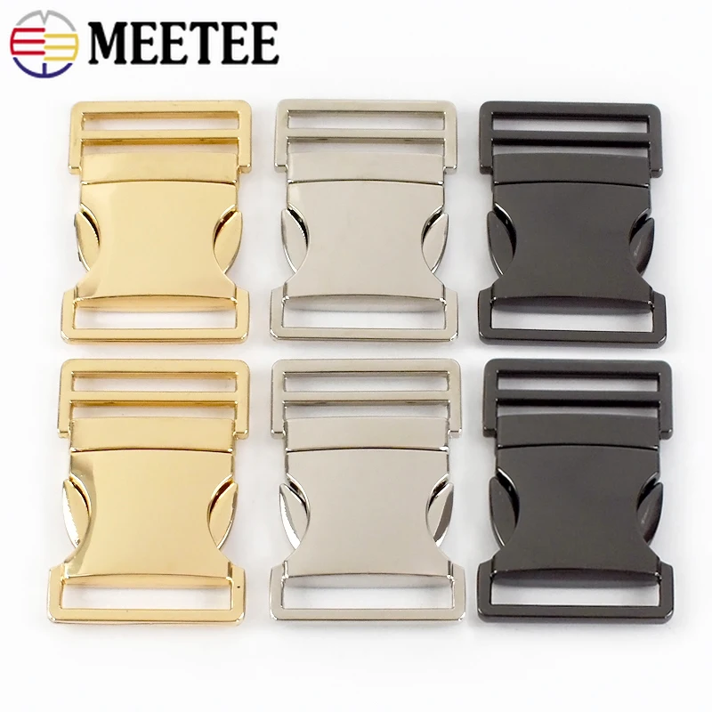 2/3/4Pcs Meetee 20-38mm Metal Side Release Buckles for Backpack Strap Pet Collar Belt Fast Clasp DIY Hardware Sewing Accessories