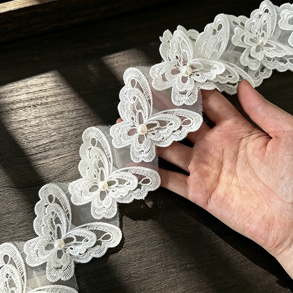 1 Jarda de Renda Borboleta 3D  - Lace Ribbon Trim avaliação e preço