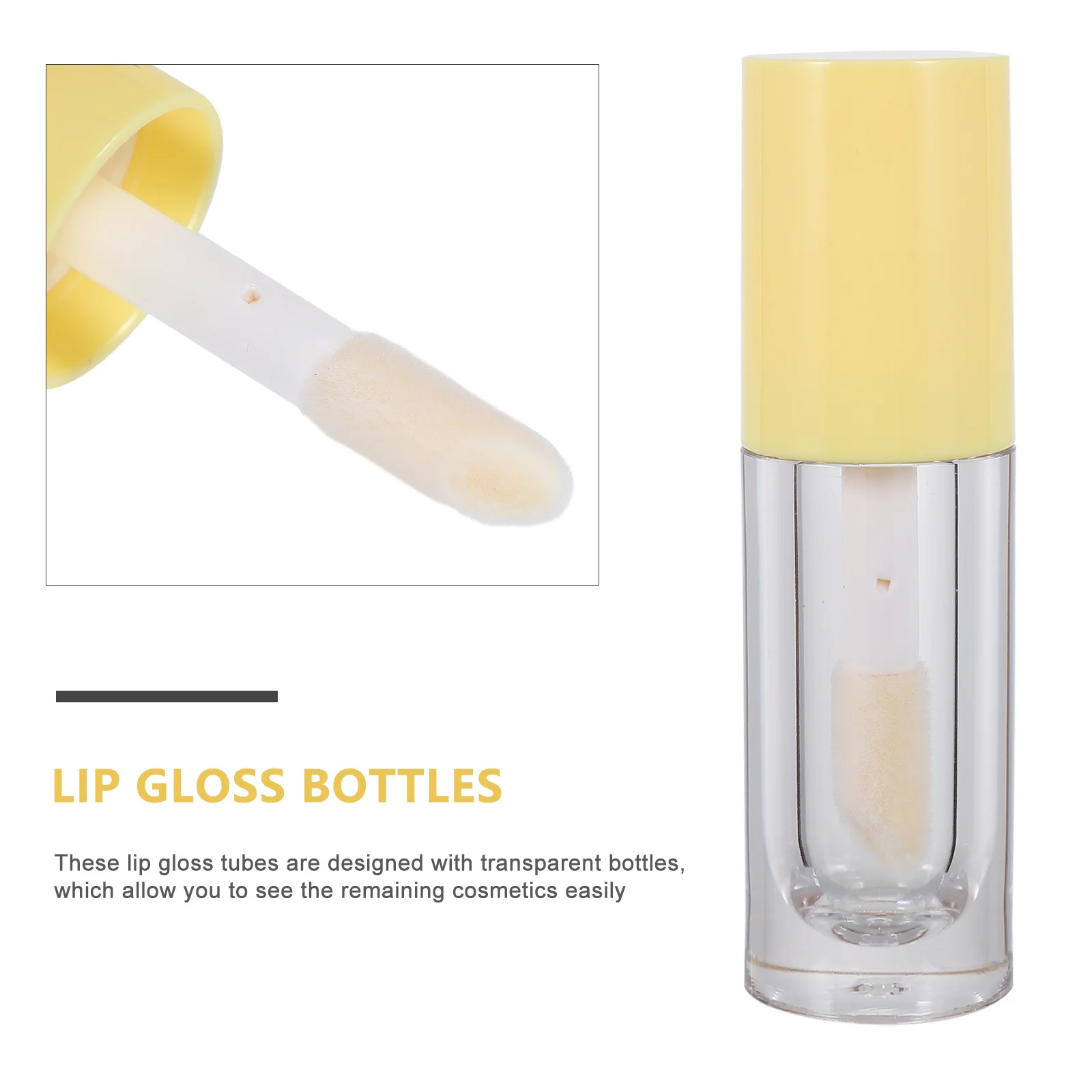 10 pçs 6ml tubos de brilho labial vazio transparente garrafas de viagem com escova para diy bálsamo de óleo labial líquido blush portátil durável