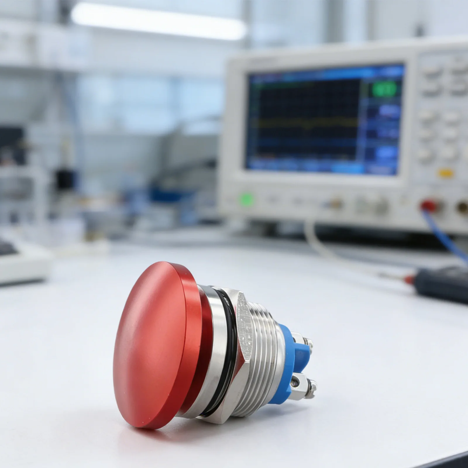 22mm Mushroom Head Push Button Switch with Self Reset Mechanism and 220V AC Voltage Support for Machine Controls