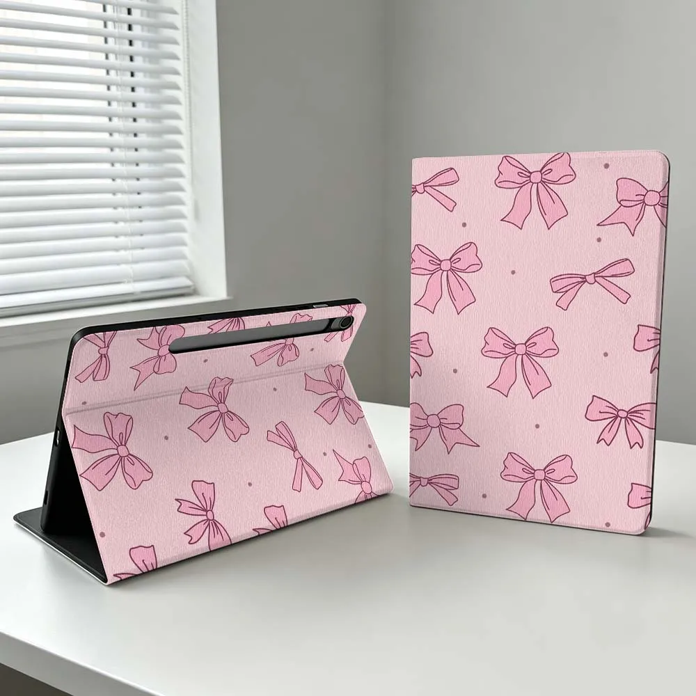 Leopard Print Bow Gift For Samsung Galaxy Tab S11 S10 S9 S8 S7 S6 A11 A10.1 A9 A8 A7 Ultra FE Plus Soft Tablet Case
