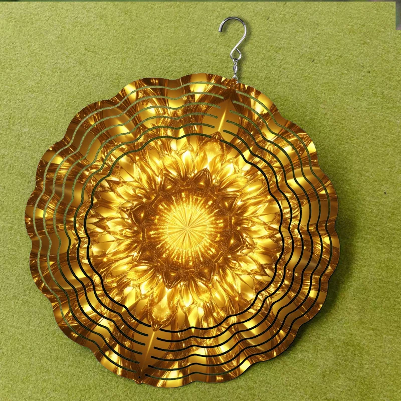 3D Metal Wind Spinner Color Hanging Ornament Indoor Outdoor Window Spring Summer Decor No Battery