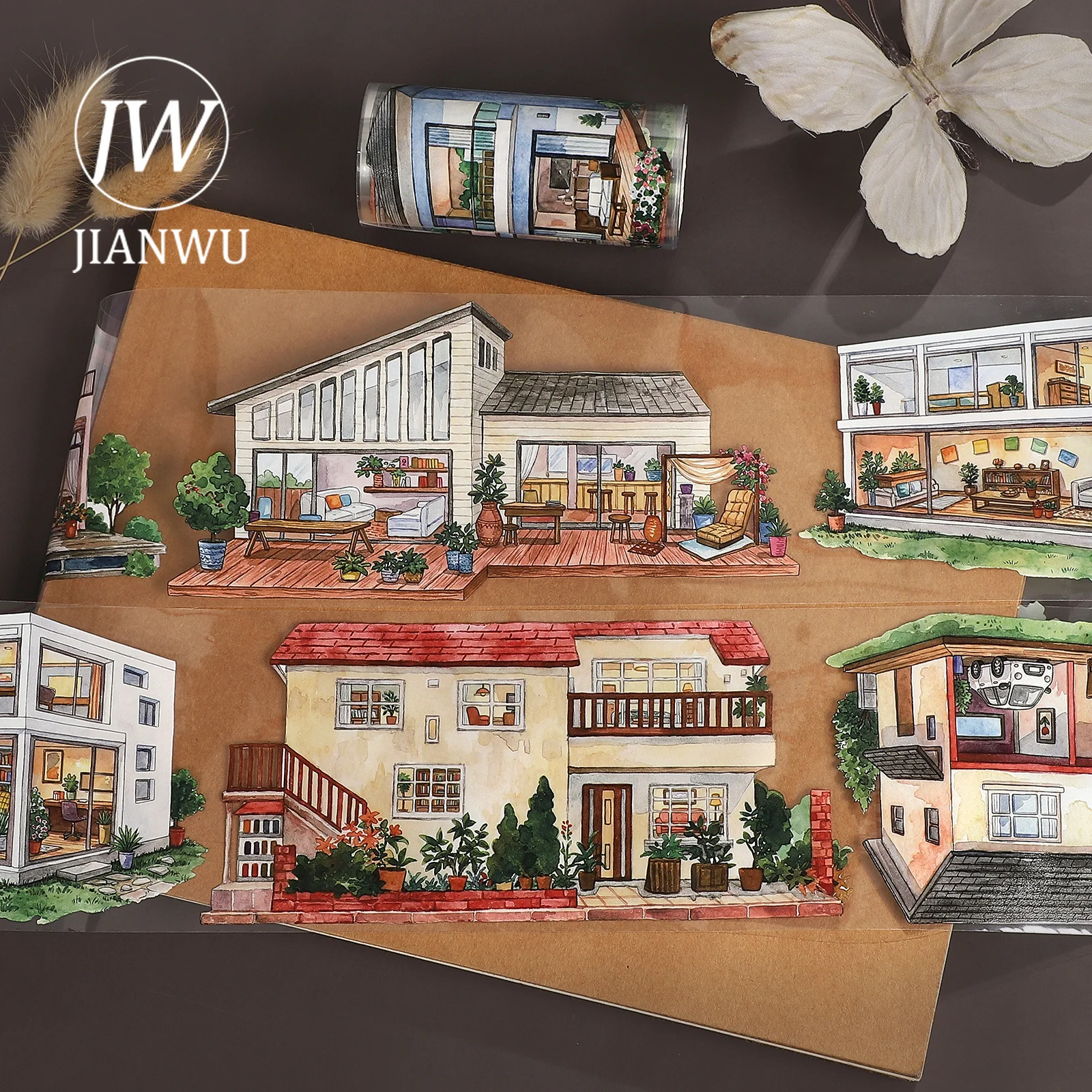 cinta-adhesiva-decorativa-pet-jianwu-de-88mm-5m-con-diseno-vintage-de-casas-y-paisajes-para-scrapbooking-manualidades-y-decoracion-de-diarios