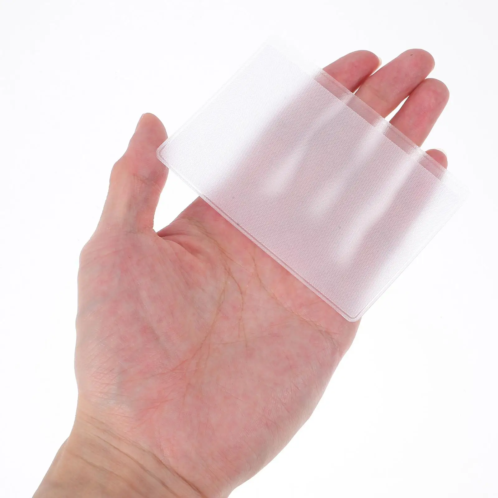 50 Pcs Business Card Protection Case Credit Sleeves Badge Antimagnetic PVC Clear Semitransparent Multifunctional