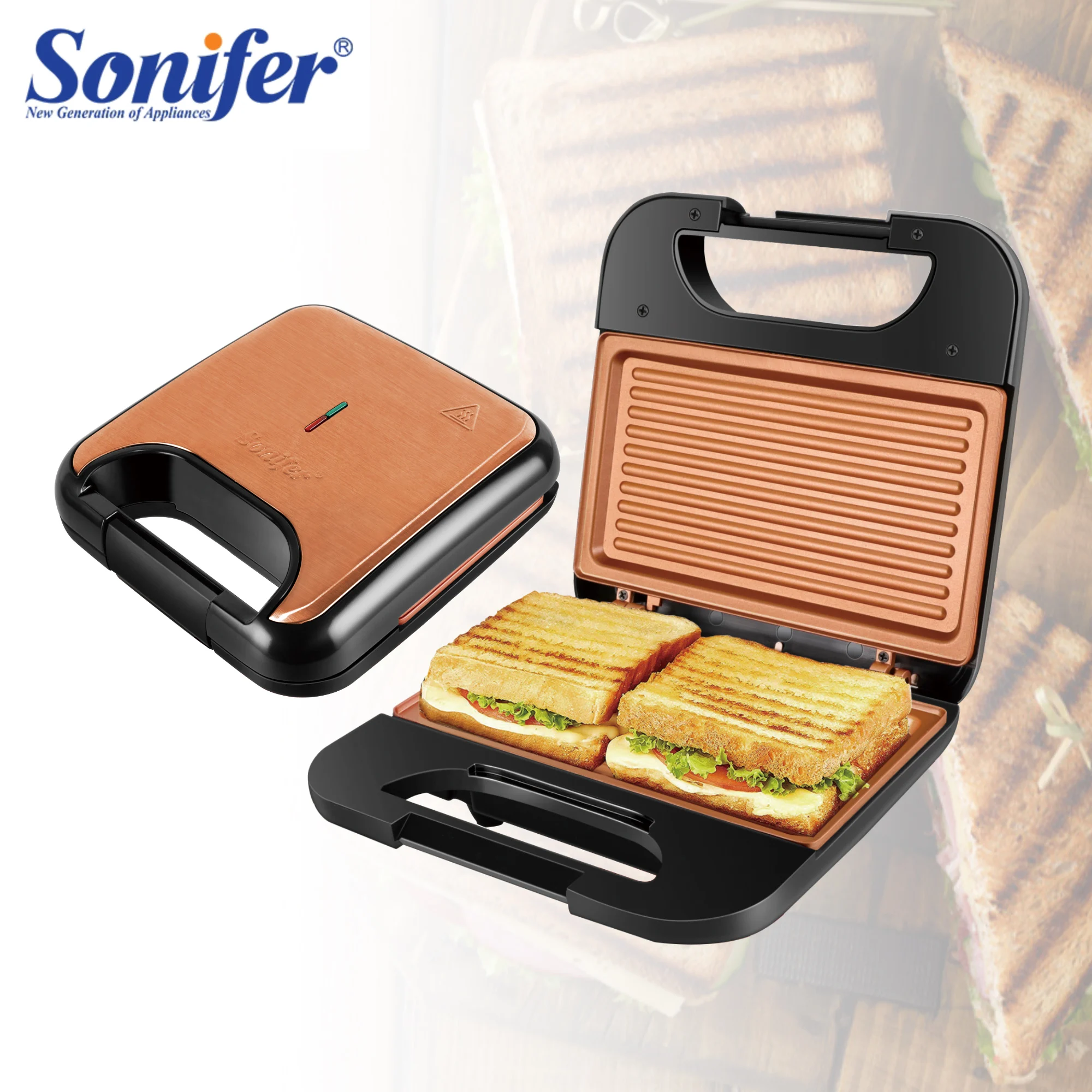 Electric Sandwich Maker Waffles Maker Machine Bubble Egg Cake Oven Walnut Cake Maker Breakfast Waffle Non-stick Coated Sonifer