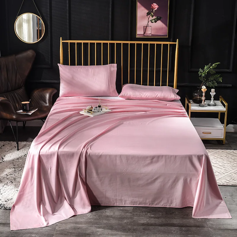 Egyptian Cotton Bed Sheet, Monochromatic, Bedsheet, Flat Linens, Bedding Sheets, Pillowcase, Soft, Warm, Home Textile, 600TC