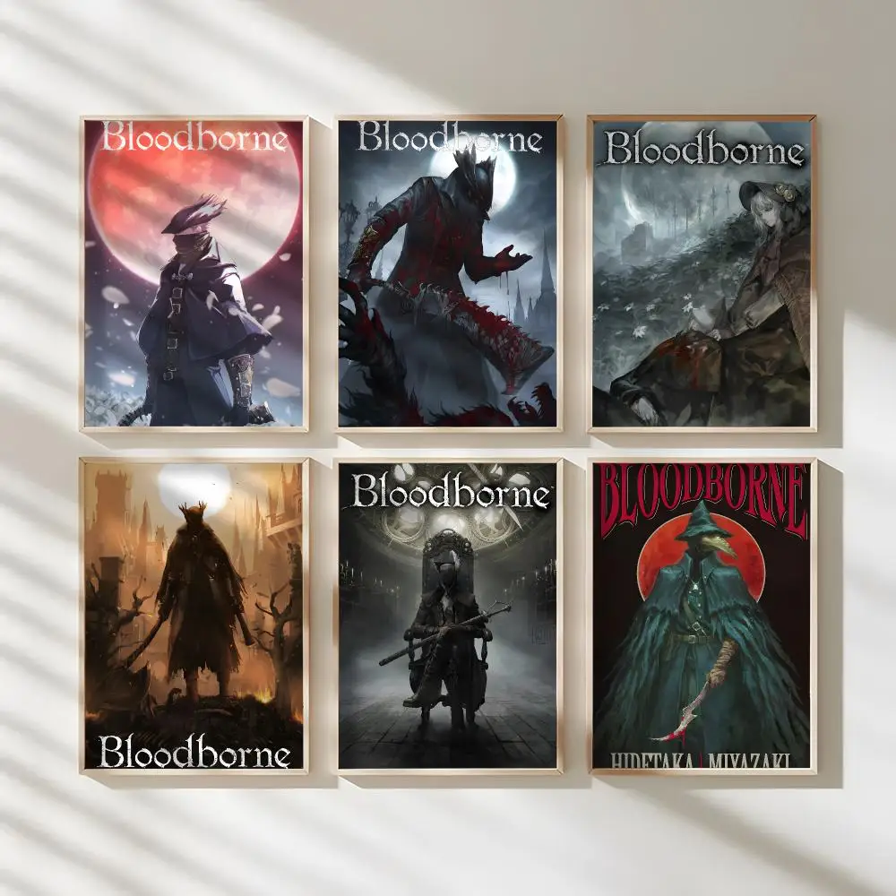 Game B-Bloodborne Painting Calligraphy Waterproof Canvas Art Wrinkle Free Wall Hanging For Home Living Room Bedroom Decor