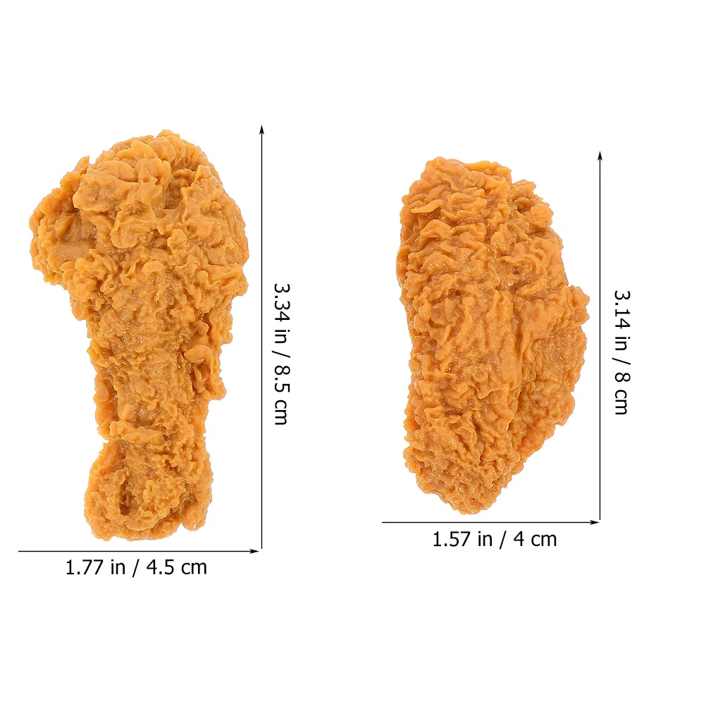 4 peças modelo simulação asas de perna de frango criança restaurante modelos de comida pvc resistente ao desgaste