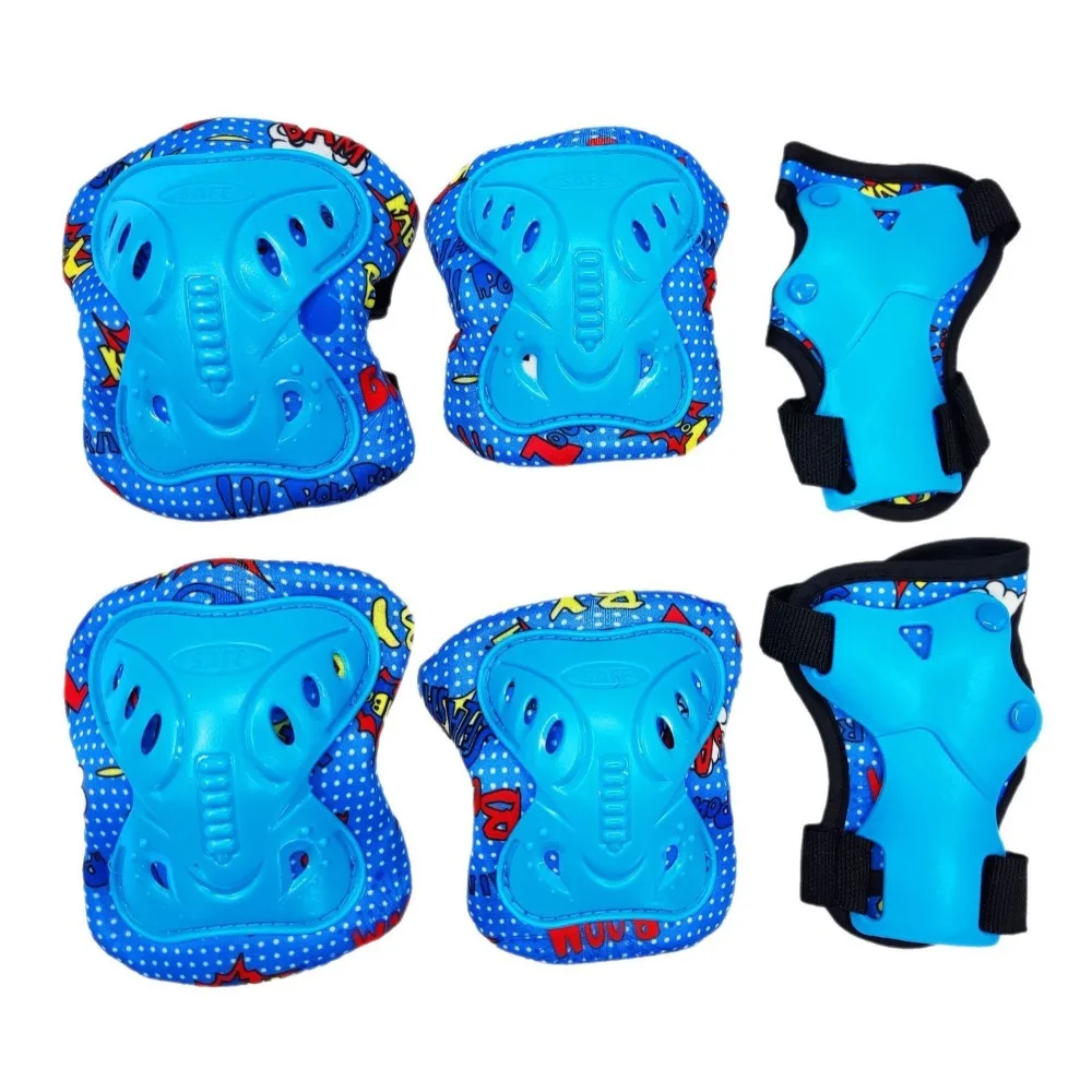 Genouillères anti-chute, protège-mains, équipement de protection respirant pour patins à roulettes, 6-en-1, genouillères pour voiture d'équilibre, patinage, scooter