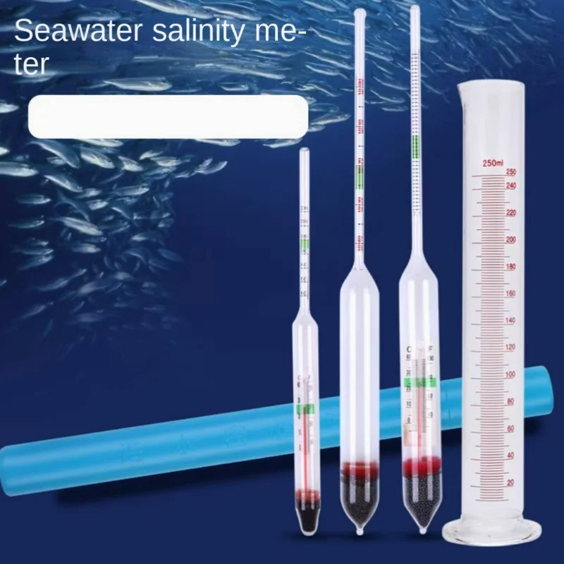 1set Salinometer Sea Water Density Meter Hydrometer Laboratory Salinity Tester Chemistry Teaching Equipment