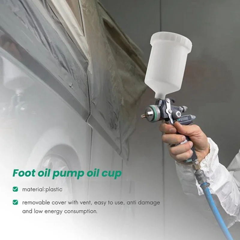 2 Pcs 600Ml Plastic Hvlp Paint Cup Pot Sprayer Sata Cup Connector Jet Paint Sprayer