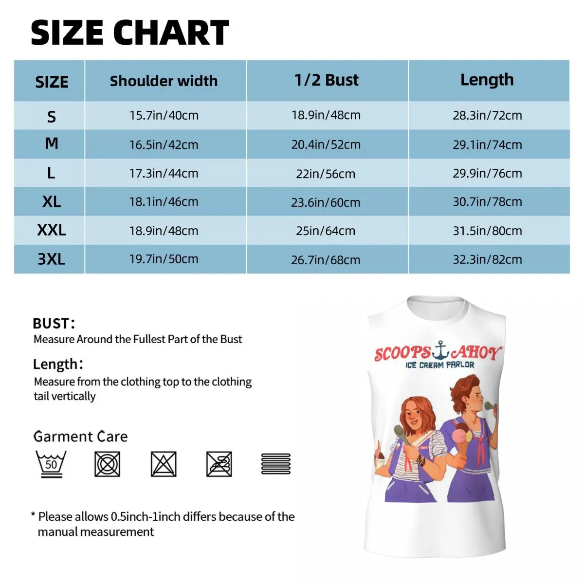 Dingus By Teeourguest Scoops Ahoy Men Printed Sleeveless T-shirt Casual Hip Hop Street Style Beach Holiday Tank Tops