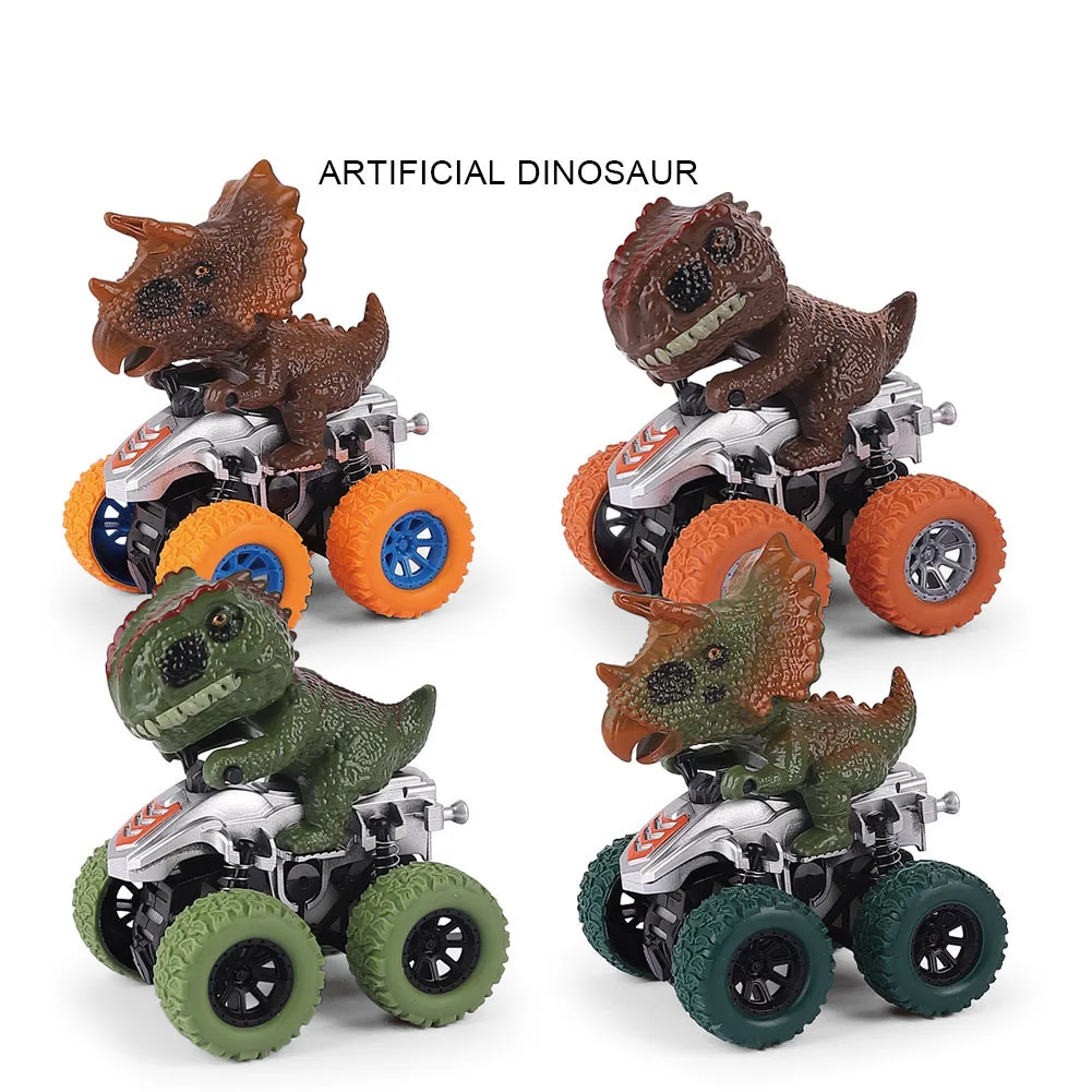 

Simulation Cartoon Animal Dinosaur Modeling Toy Car Triceratops Tyrannosaurus Rex Inertia Off Road Toy Car Children's Toys