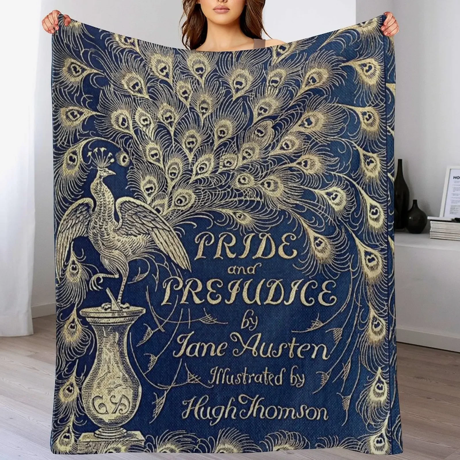 Pride And Prejudice Peacock Edition Book Cover Throw Blanket Decorative Beds Sofa Throw Blankets