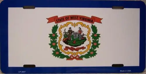 Aluminum License Plate US State West Virginia flag NEW Aluminum