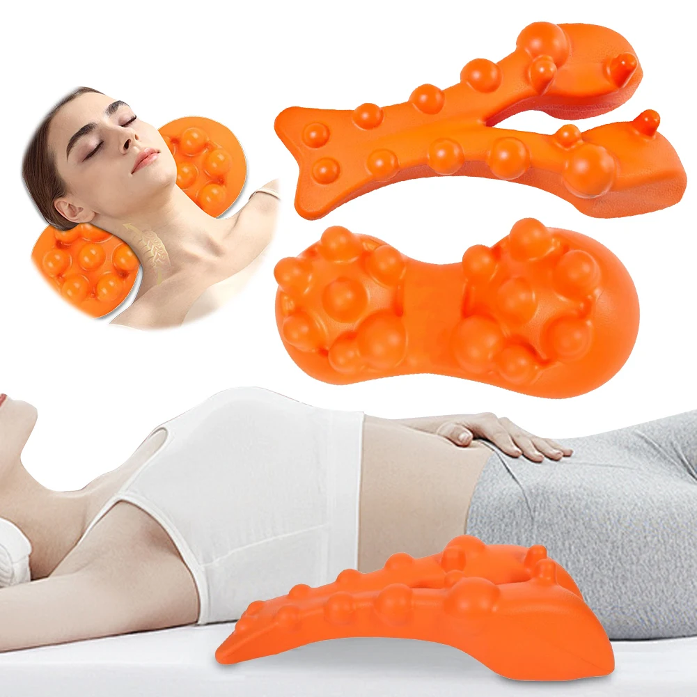 Cervical Traction Device Ergonomic Trigger Point Massager Tool Portable Cervical Spine Massage Pillow for Home Travel