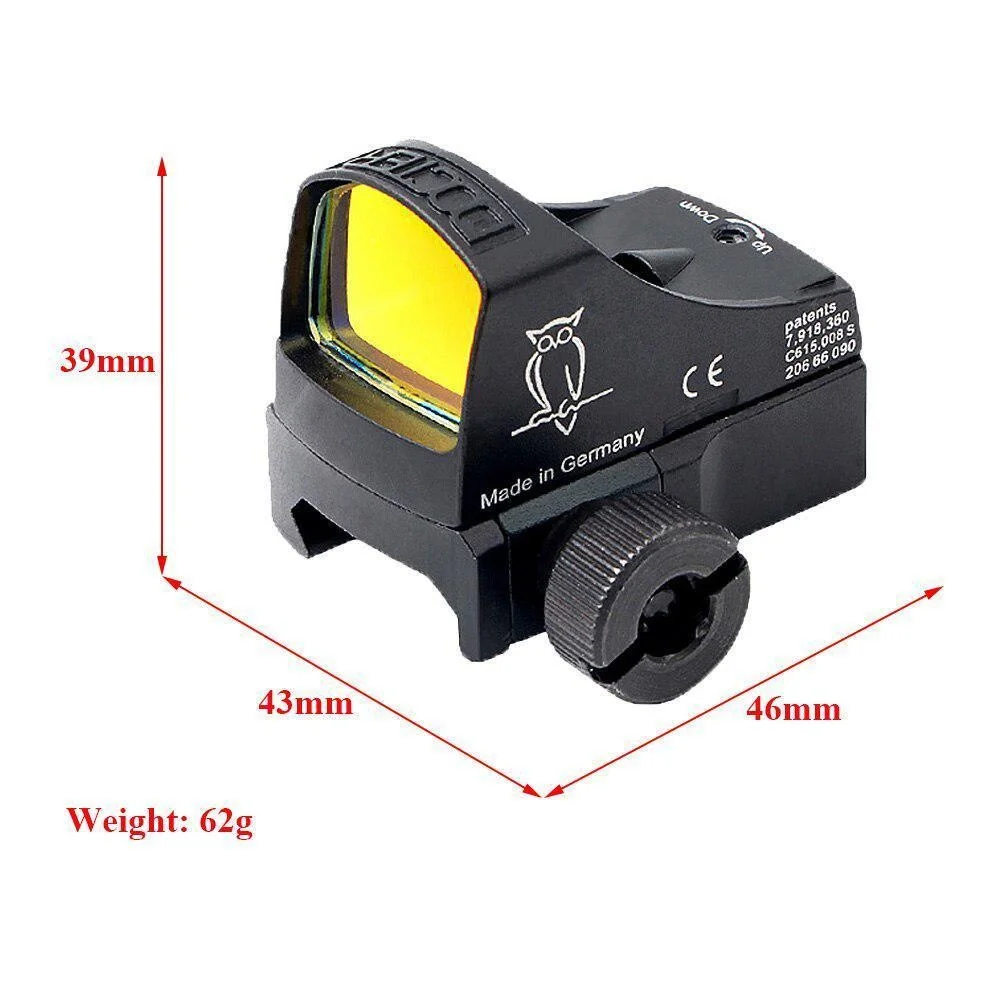 Tactical Docter Sight Compact 3 MOA Red Dot Scope Auto Brightness Mini Docter III Reflex Sight for Hunting Rifle Airsoft Wargame