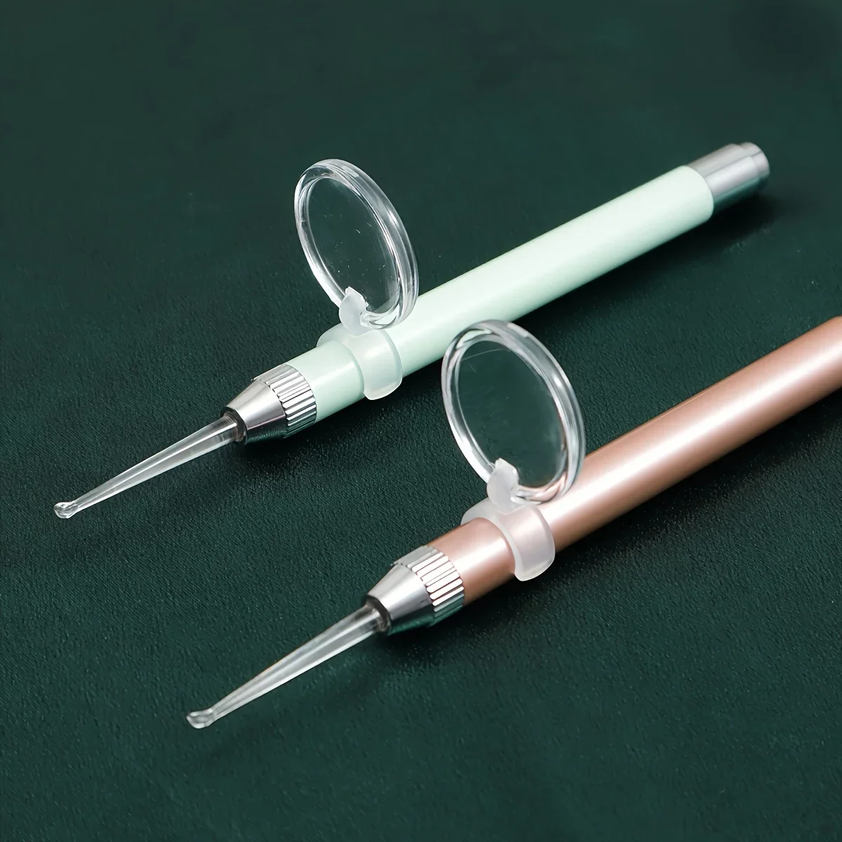 LED FlashLight Earpick Baby Ear Cleaner Endoscope Penlight Spoon Cleaning Ear Curette Light Spoon with Magnifier Ear Wax Removal