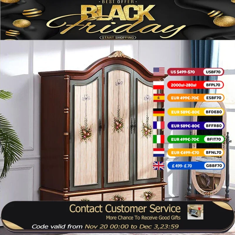 

Nordic Vintage Wood Wardrobes Orgnizer Aesthetic Wooden Bedroom Wardrobes Clothes Display Drawer Guarda Roupa Furniture Home