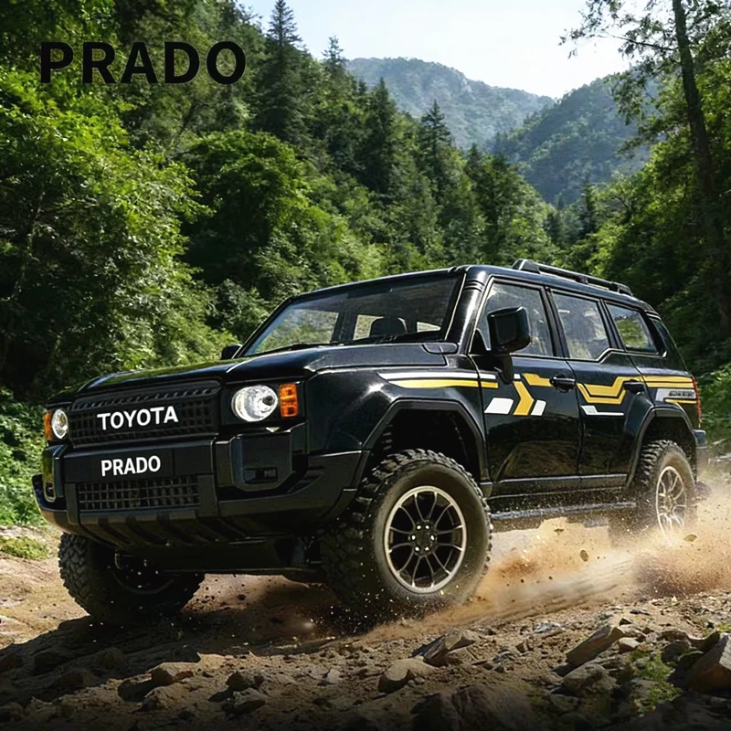 

Масштабная модель автомобиля Toyota Land Cruiser Prado LC250 1:24, литая металлическая миниатюра со звуком и светом, коллекционная игрушка-машинка