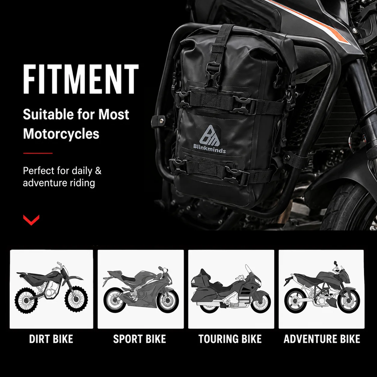 1/2 stücke Wasserdichte Motorrad Crash Bar Tasche Reparatur Werkzeug Platzierung Tasche Für HONDA Suzuki BMW R1200GS Yamaha Motorrad Tasche teile – Detail 1