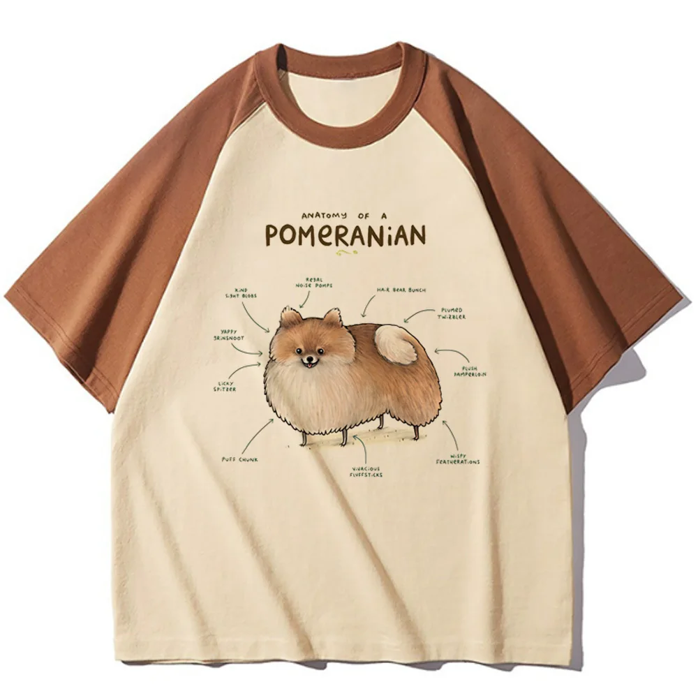 Pomeranian tshirt women Colorful korean clothes Pop Culture Vintage Grunge shirt Gothic Graphic 2000s Comfortable Psychedelic