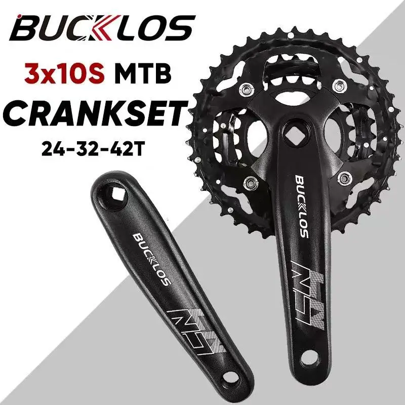 

MTB Square Hole Crank Tooth Plate Aluminum Alloy Material Compatible With 8/9/10/11 Variable Speed BCD64/104mm24/32/42T 170MM