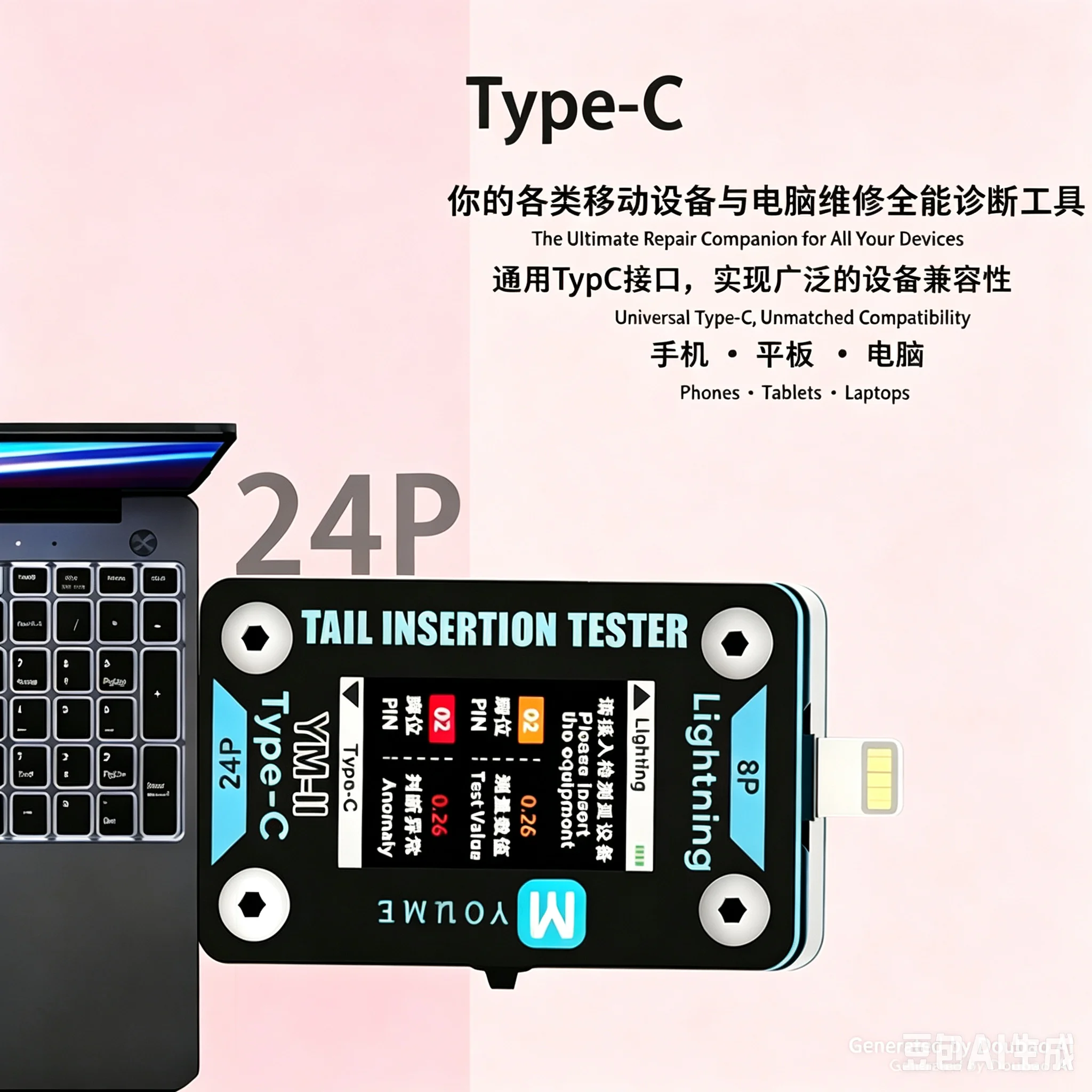 YOU MI Mobile Phone Type-C Lightning Interface Charging Port Tester - Automatic Testing Tool