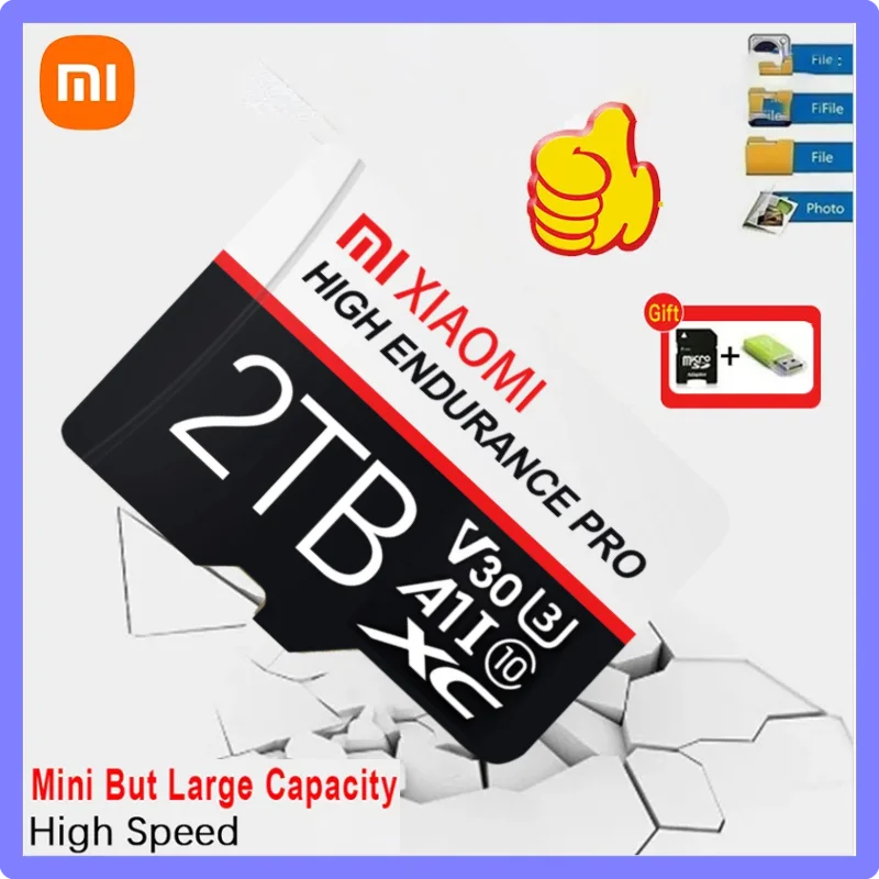 Scheda di memoria originale Xiaomi 2TB 128GB Classe 10 V60 Scheda TF Scheda Micro SD da 1TB 512GB 256GB A2 U3 Micro Card Scheda TF ad alta velocità da 2TB