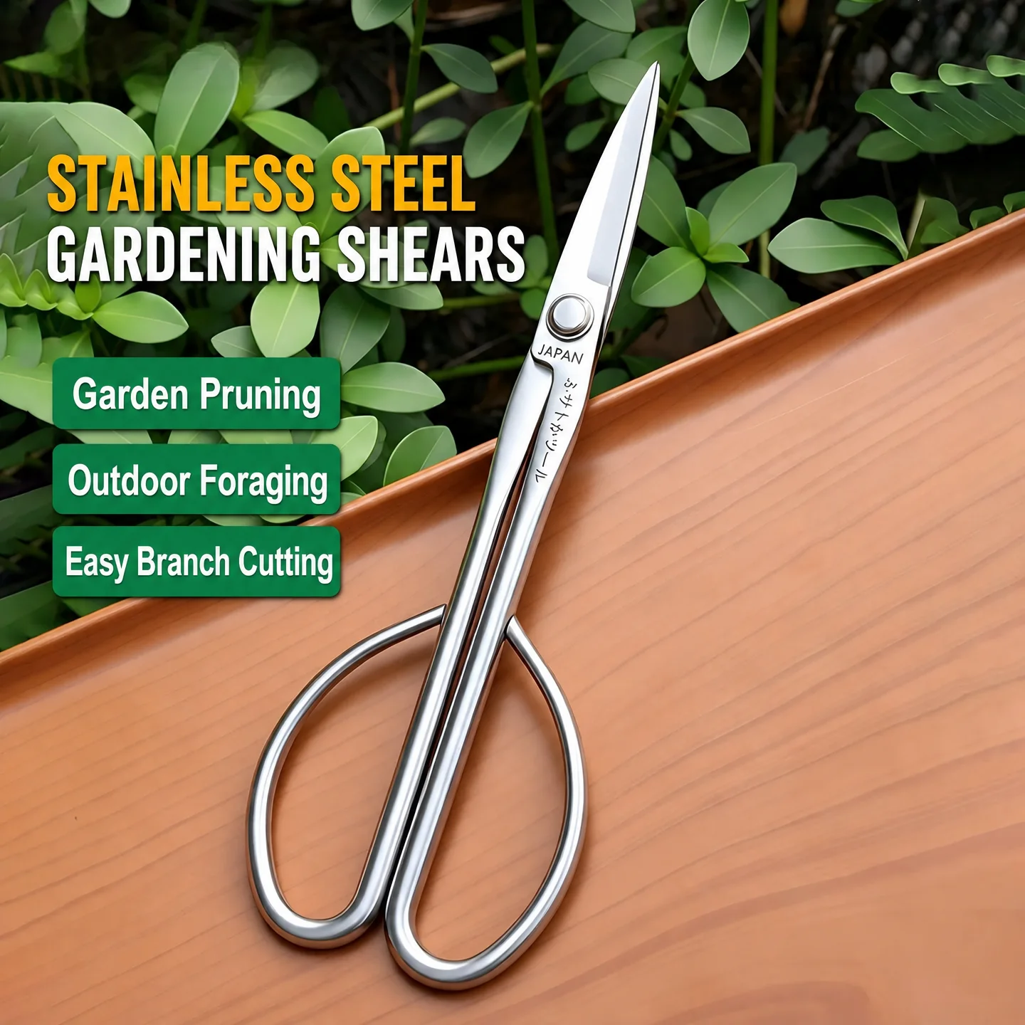 Stainless Steel Gardening Shears Long Handle Pruning Scissors Bonsai Trimmer Heavy Duty Leaf Cutter Garden Tools