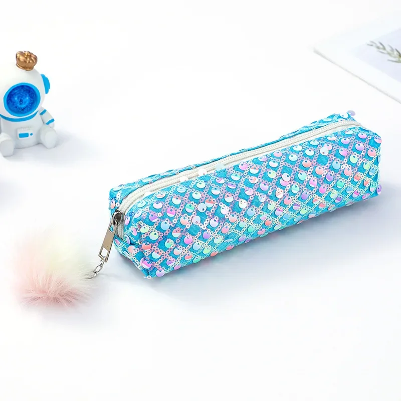 Fashion Sequin Makeup Bags For Women Reversible Double Color Glitter Cosmetic Bag Ladies Zipper Pencil Case Pouch