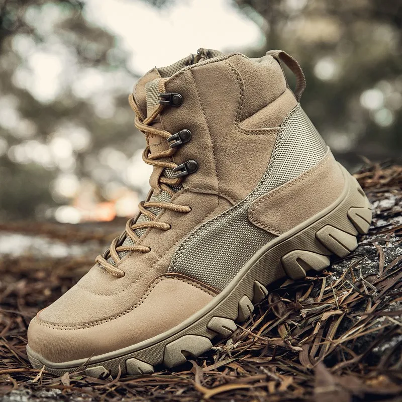 Men's Leather Boots Mens Ankle Boot Big Size 47 Outdoor Male Hiking Shoe Non-slip Man Safety Shoes Men For Work Desert Motocycle
