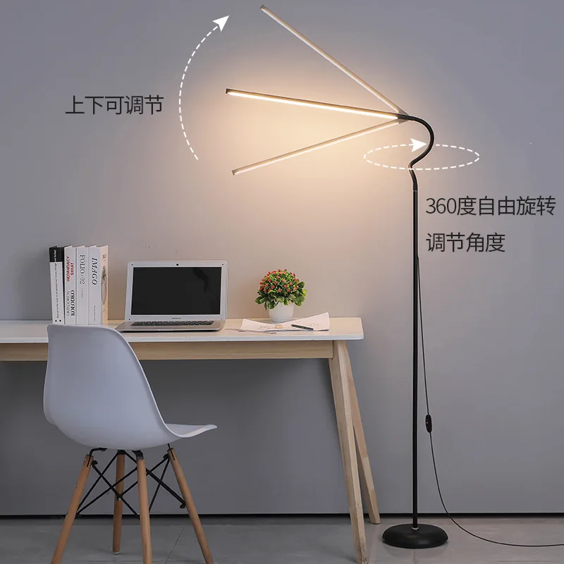 Imagem -03 - Eye Protection Desk Reading Floor Lamp Estudante Cabeceira Dedicado Longo Braço Folding Floor Lamp Computador Trabalho Led Floor Lamp