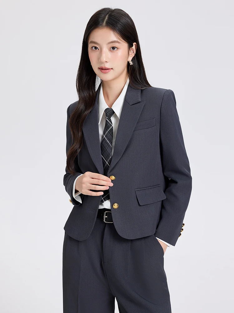 Black Suit Jacket Women's Spring Autumn 2026 New Professional Formal Interview Short Style Women's Suit Set Career Commute