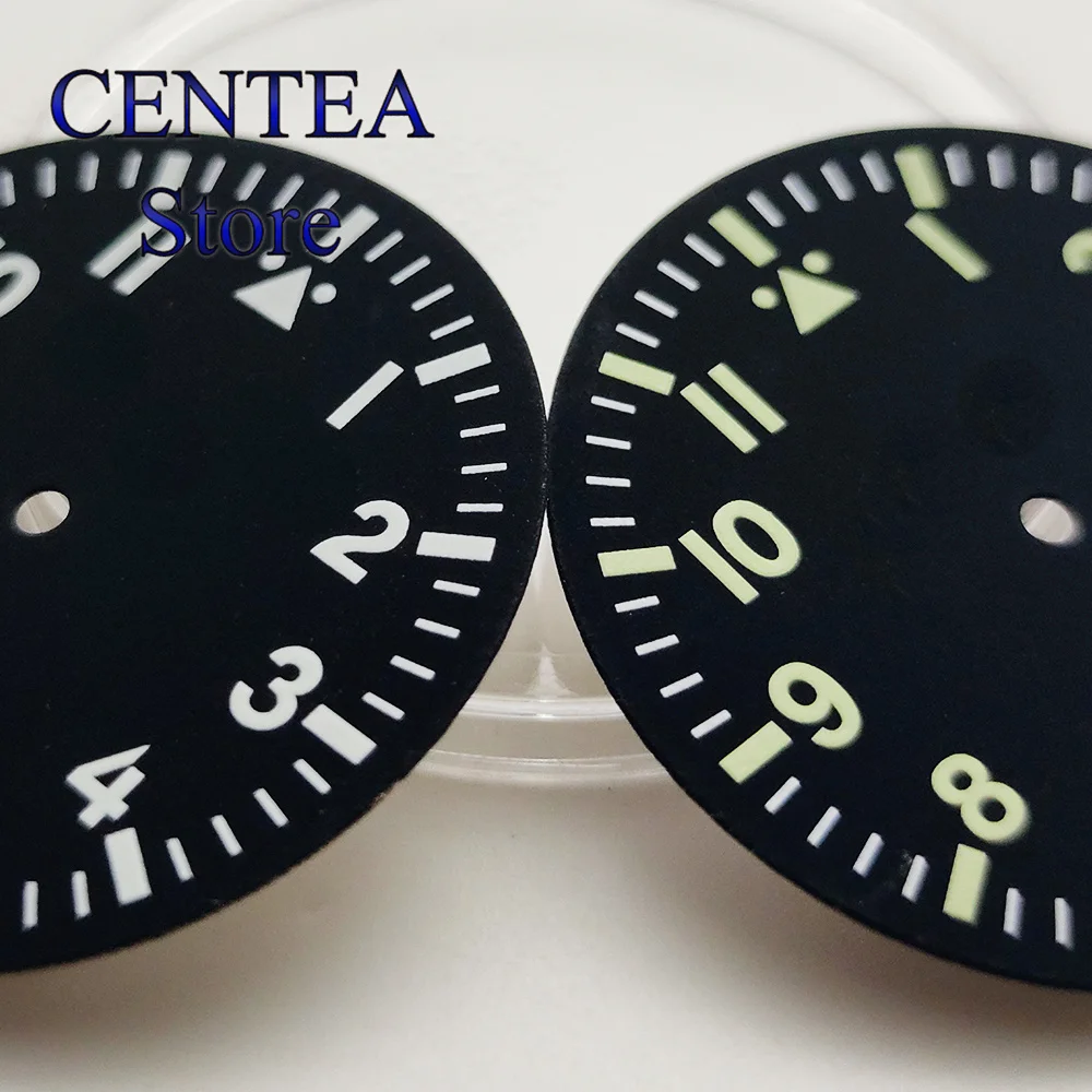 Циферблат RICHUS 35,5 мм, черный, зеленый, светящийся стерильный циферблат, подходит для механизма NH35 NH35A ETA2824 2836 Miyota8205 8215 821A DG2813 3804