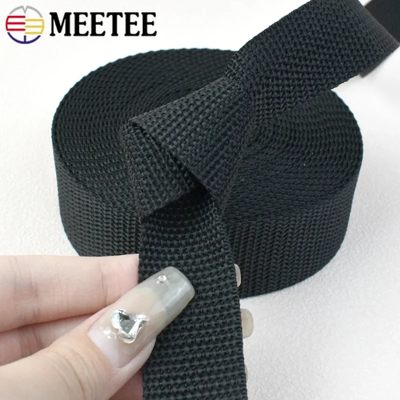 5/10M Black Polyester Webbing Tape 1.3mm Thick Backpack Ribbon Strap Pet Collar Belt Sling Band Garment Bias Binding Accessories