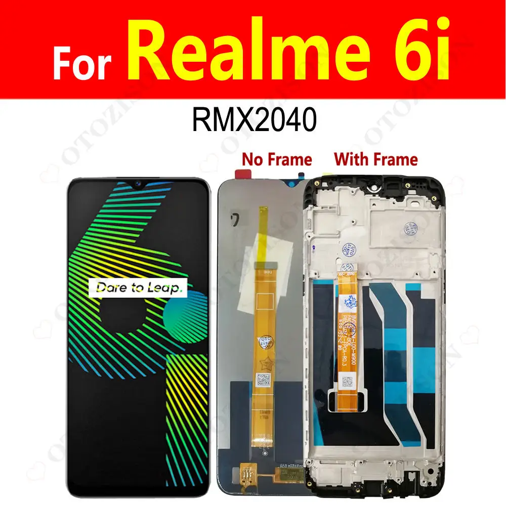 

6.5" RMX2040 Screen For Realme 6i LCD With Frame Realme6i Display Touch Digitizer Sensor Assembly For OPPO Realme 6i Replacement