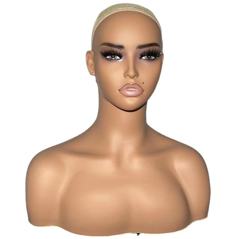 

Simulation of European and American model head wig display double shoulder female head mold half body dummy model head bracket