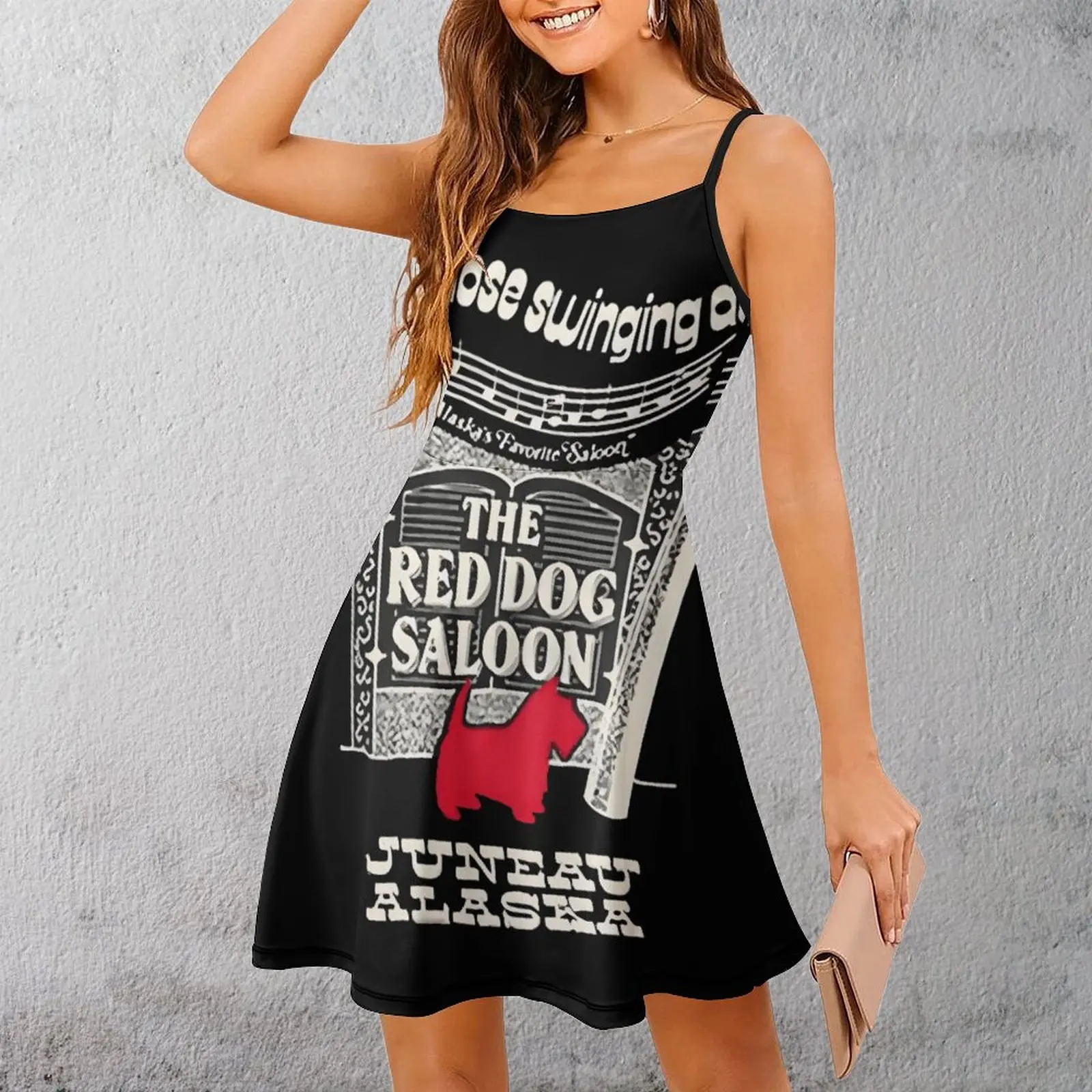 

Экзотическое женское платье с логотипом Red Dog Saloon, женское платье на бретельках с графическими клубами, женское платье, платье на подтяжках премиум-класса