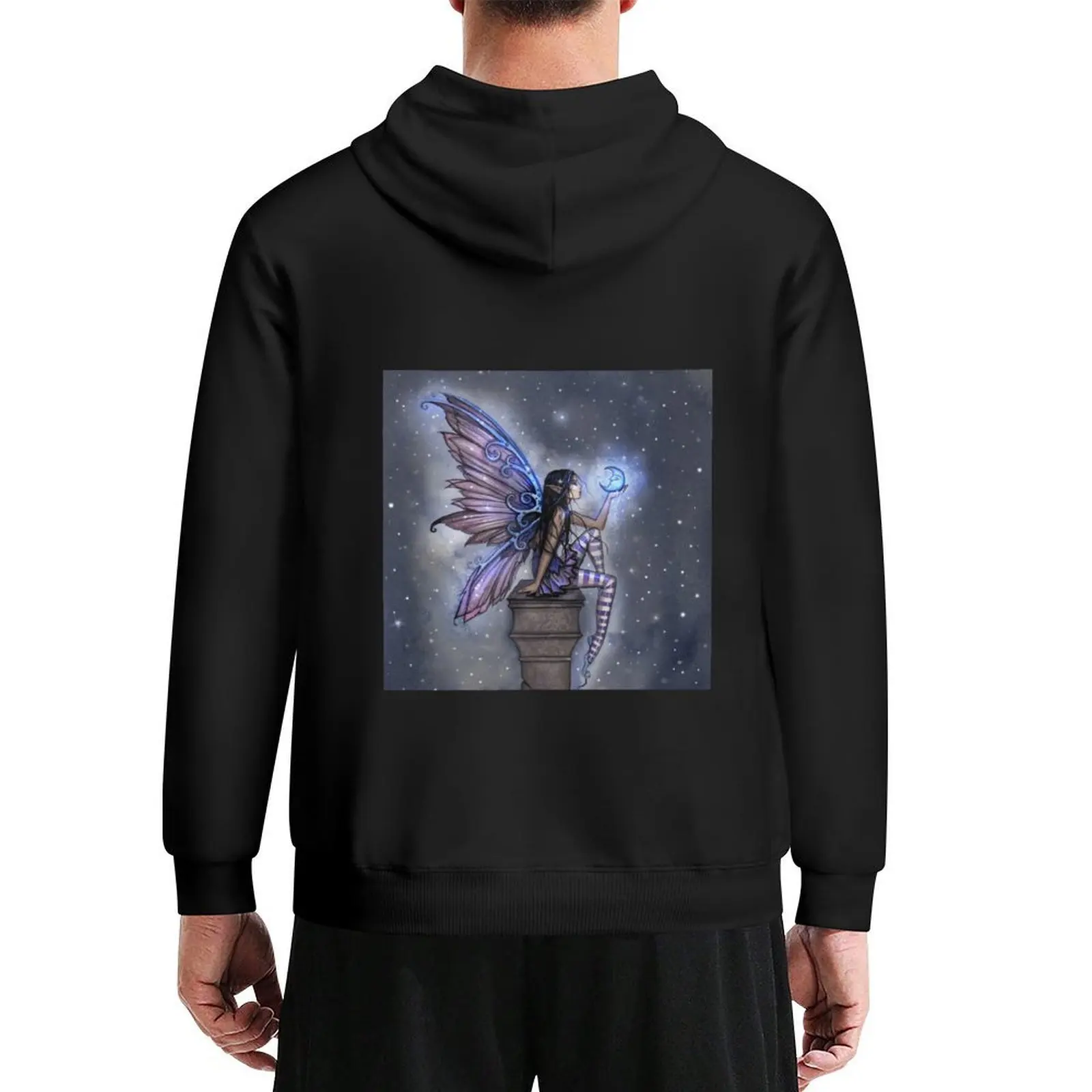 

Little Blue Moon Fairy Fantasy Art by Molly Harrison Hoodie korean clothes japanese style men's coat graphic hoodies