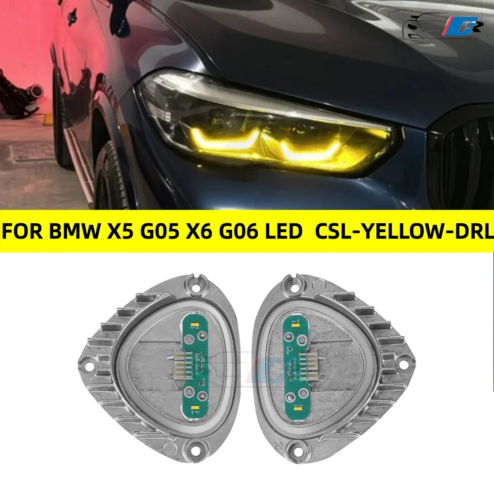 

Желтые светодиодные чипы CSL DRL 63119477985 для BMW G05 X5 G06 X6, ремонт светодиодных фар, дневные ходовые огни, синие, желтые ангельские глаза