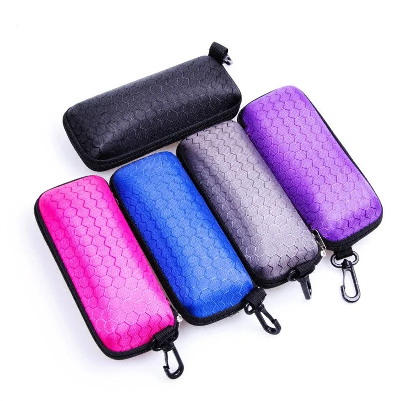 5 Colors Glasses Storage Box Eyewear Cases Cover Sunglasses Case For Women Men Glasses Box With Lanyard Zipper Eyeglass Cases